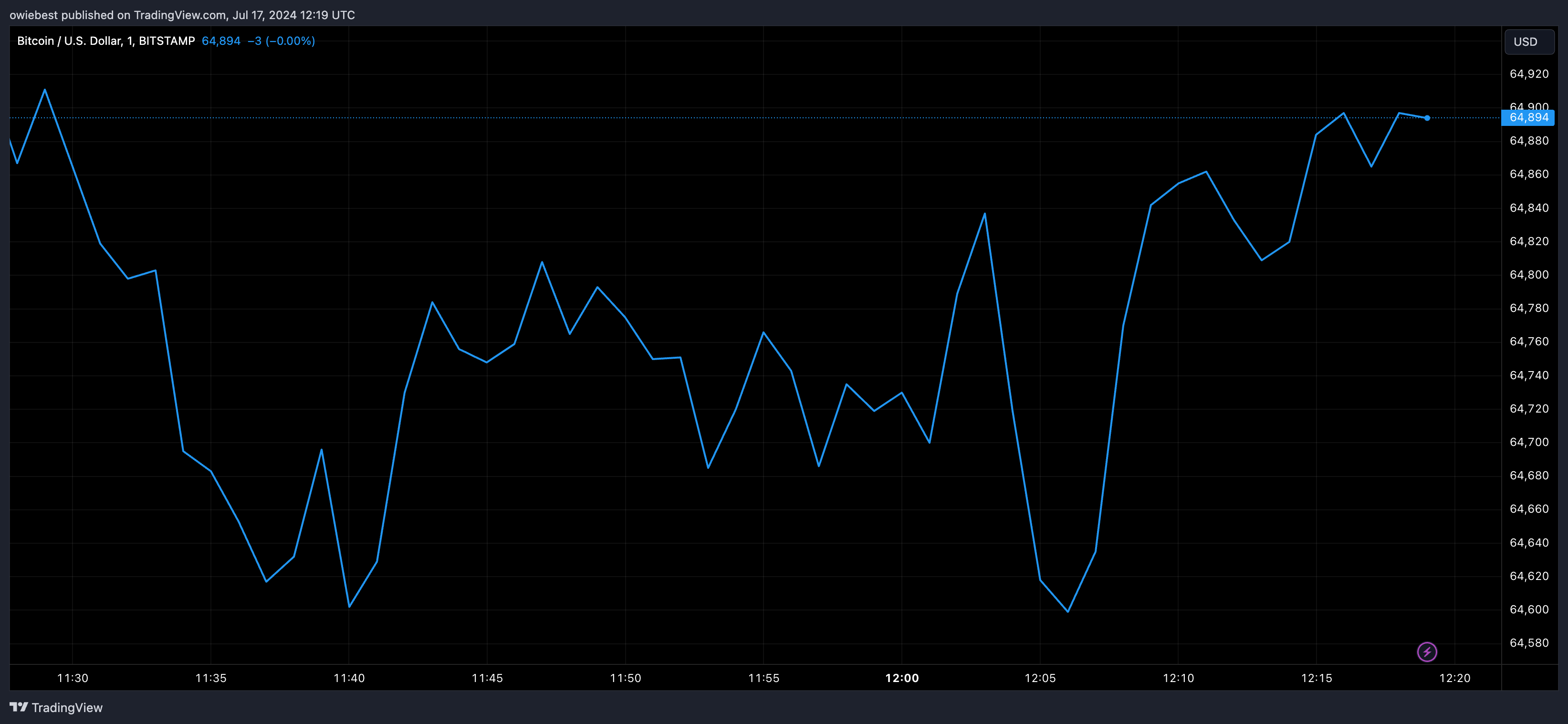 Bitcoin price chart from Tradingview.com (Germany)