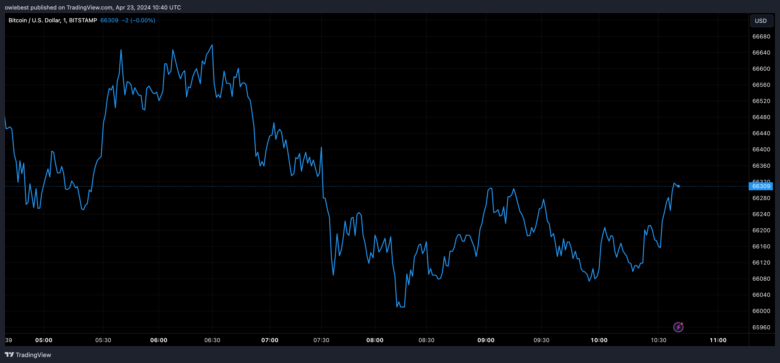 Bitcoin price chart from Tradingview.com