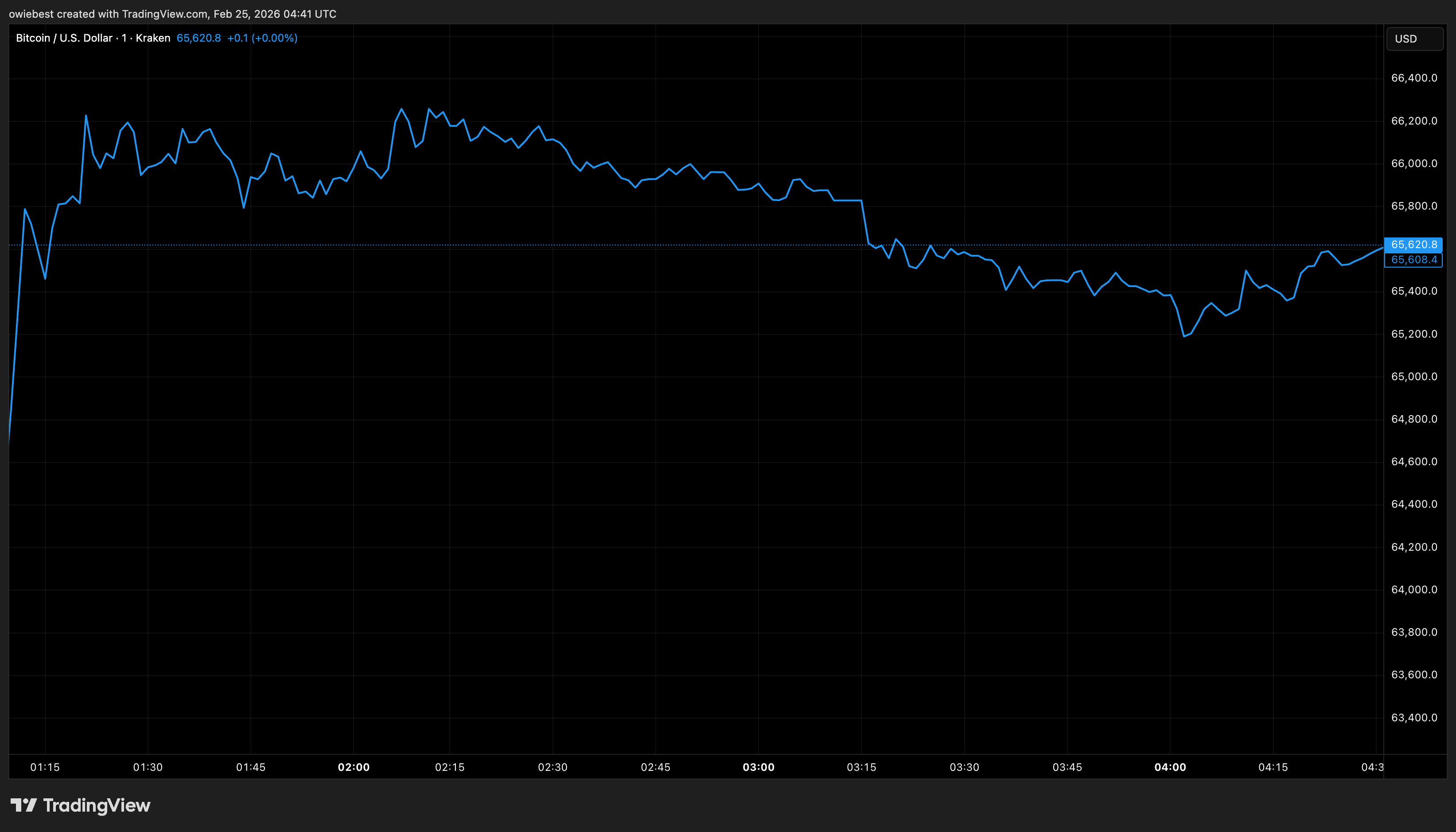 Bitcoin price chart from Tradingview.com