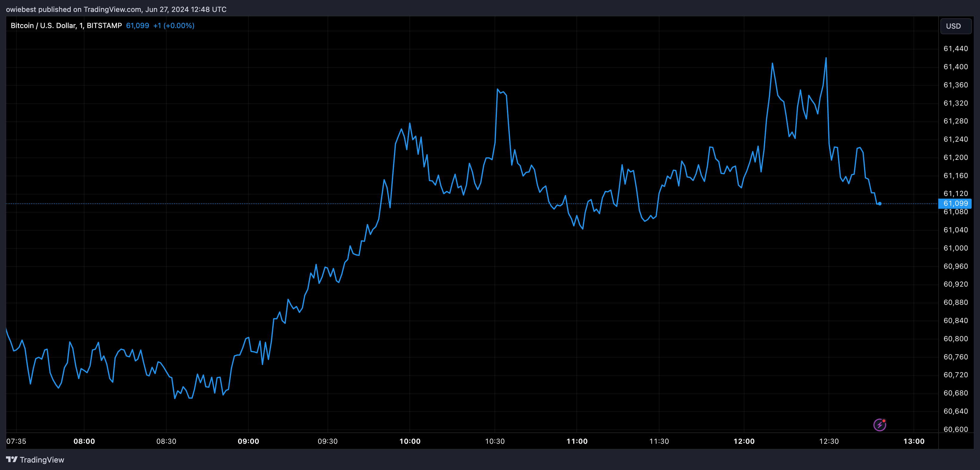 Bitcoin price chart from Tradingview.com