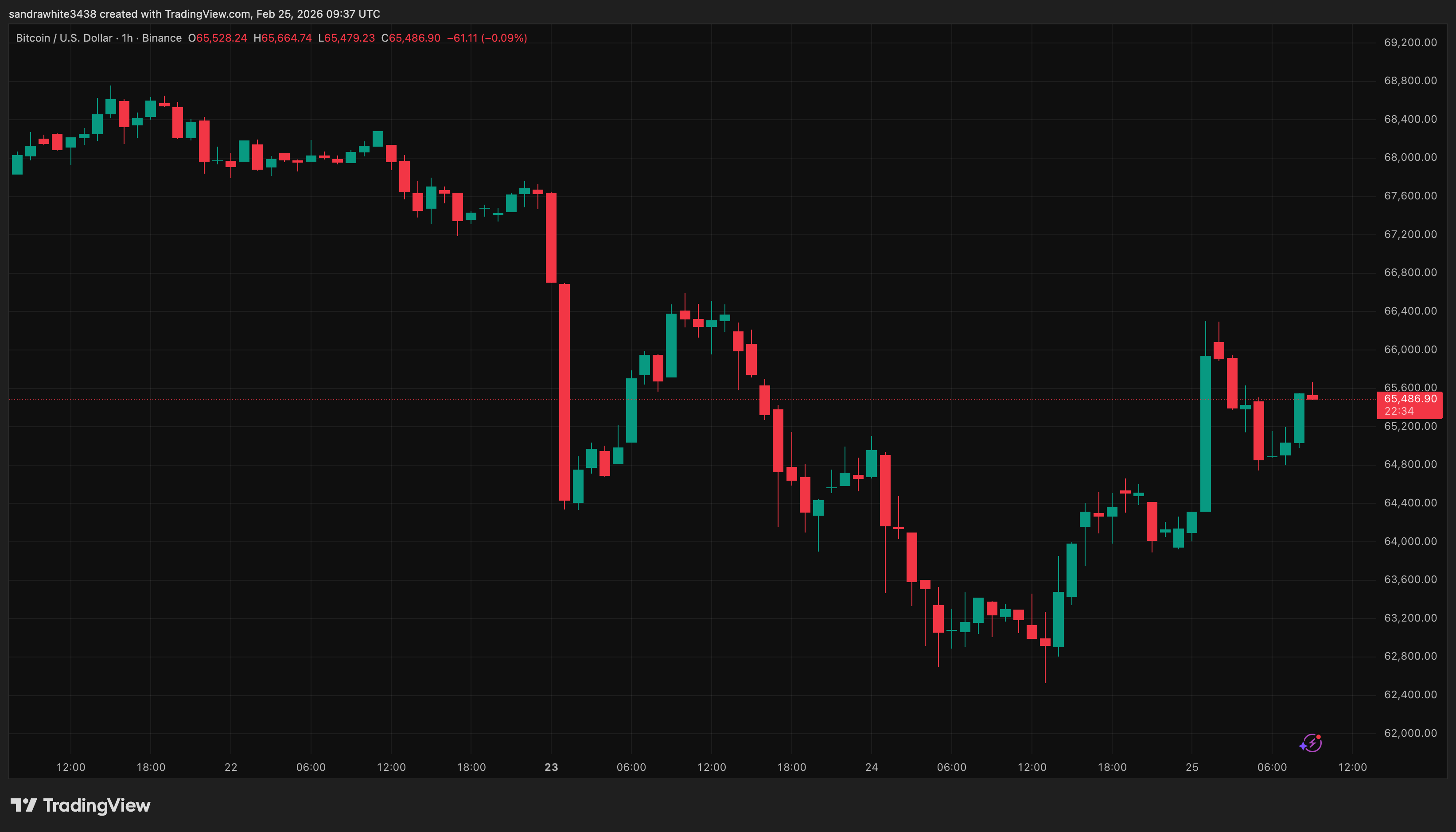 Bitcoin price chart from Tradingview.com