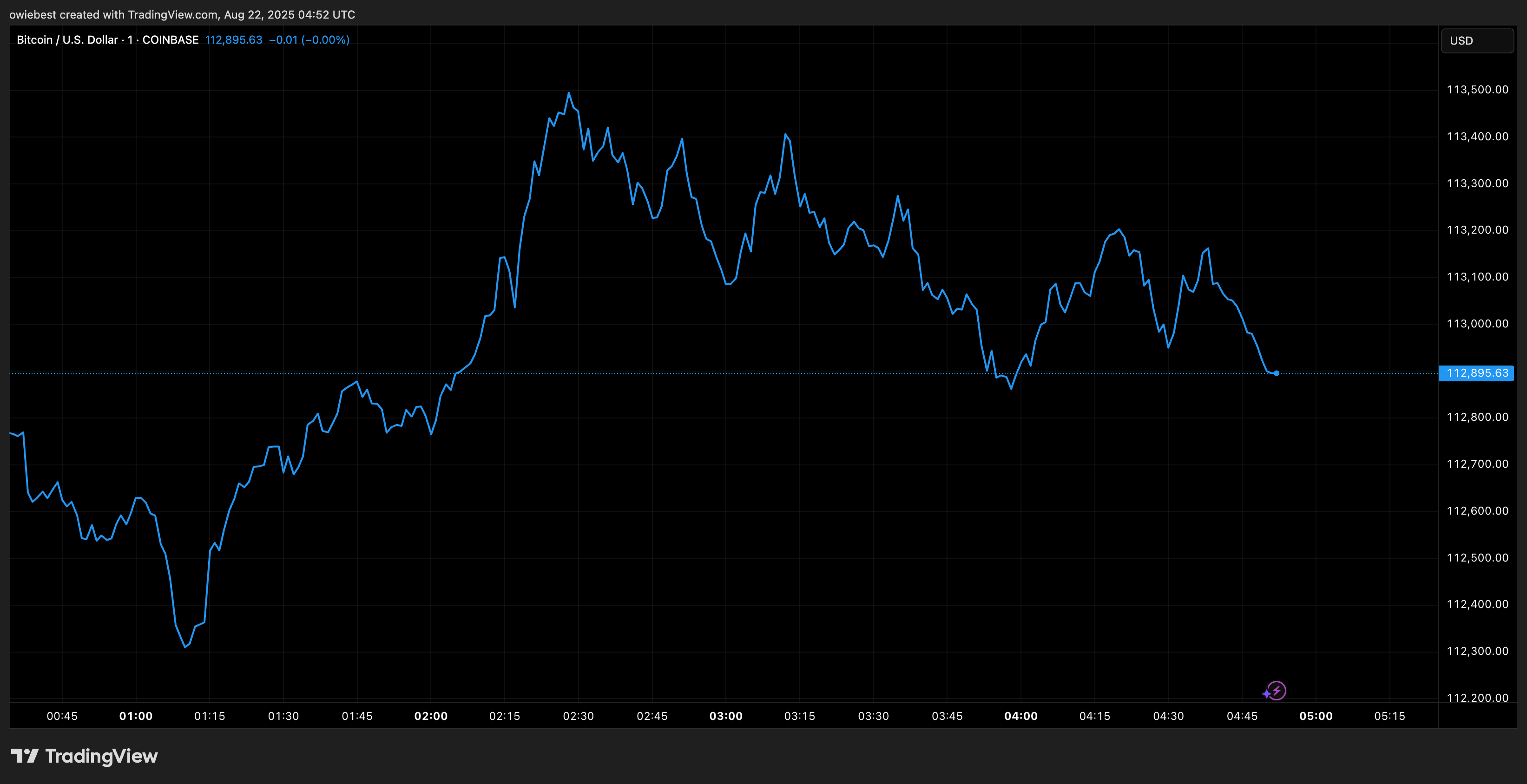Bitcoin Price chart from TradingView.com (XRP, Dogecoin)