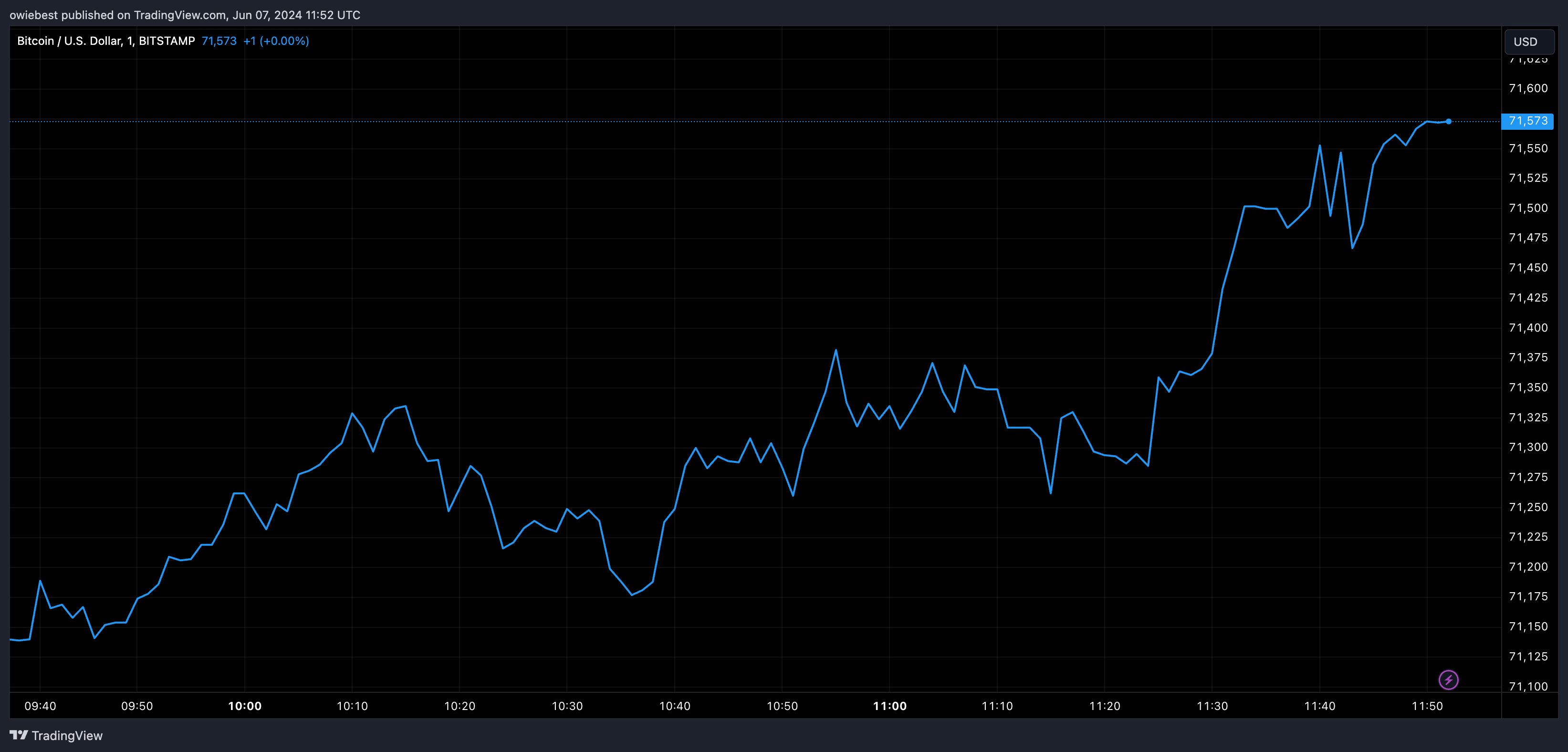 Bitcoin price chart from Tradingview.com (MicroStrategy)